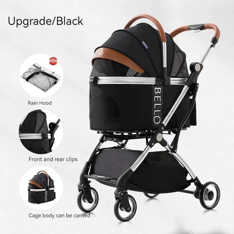 Pet Stroller Detachable Trolley 4-Wheel Foldable Dogs Stroller Aluminum 15kg Dog Travel Stroller Pushchair Jogger Pet Suplies