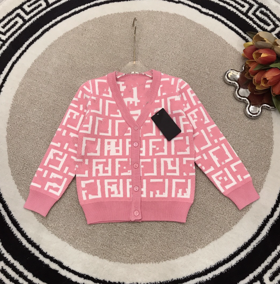 Letters Printed Kids Knitted Sweaters Cardigan Spring Autumn Children Sweatshirt Child Jackets Girls ClothesW251204