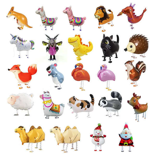 Balloons Walking Snowman Unicorn Birthday Party Pet Balloon Decoration Event Supplies Alpaca Foil Ball Kids Gifts