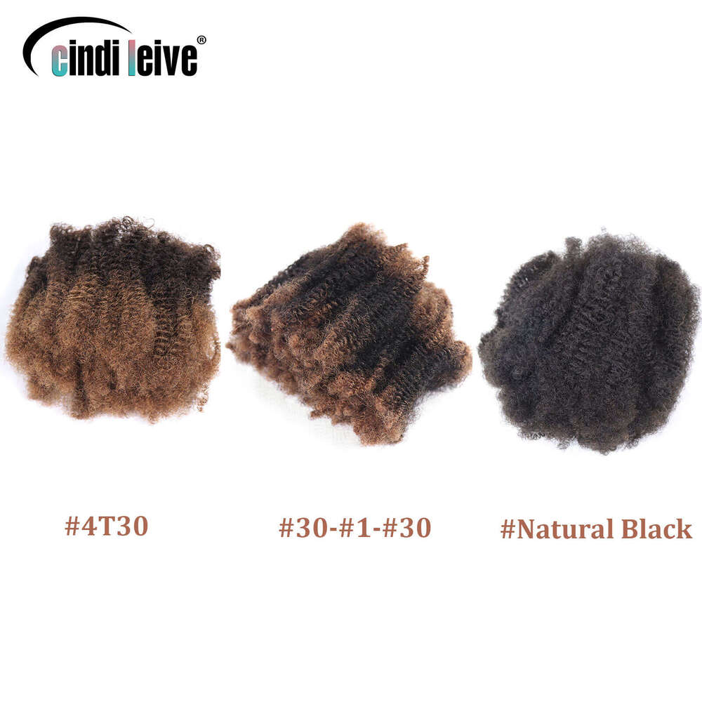 Ombre Brown Afro Kinky Curly Bulk Human #30-#1-#30 Crochet Braiding Hair Extensions Loc For Braids No Weft