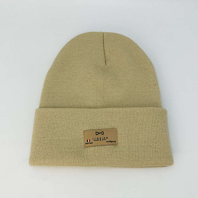Custom Beanie beanie Patch Warm Woman Winter Thermal Plain Knitted Hats Men Woven one Acrylic Caps Gorros bonnet