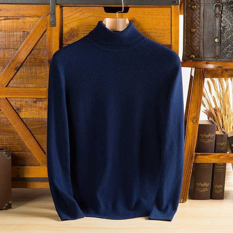 100% Pure Cashmere Wool Turtleneck Sweaters For Men Pullover 2023 Autumn Winter Soft lightweight Warm Knitted Sweater Pull Homme LX241015