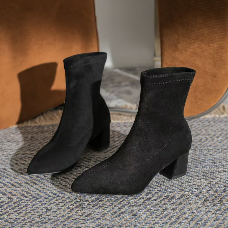Designer Famous Short Tube Zipper Open Singer Booties Mujer Square Toe Cozy Ck Snow Boots For Women