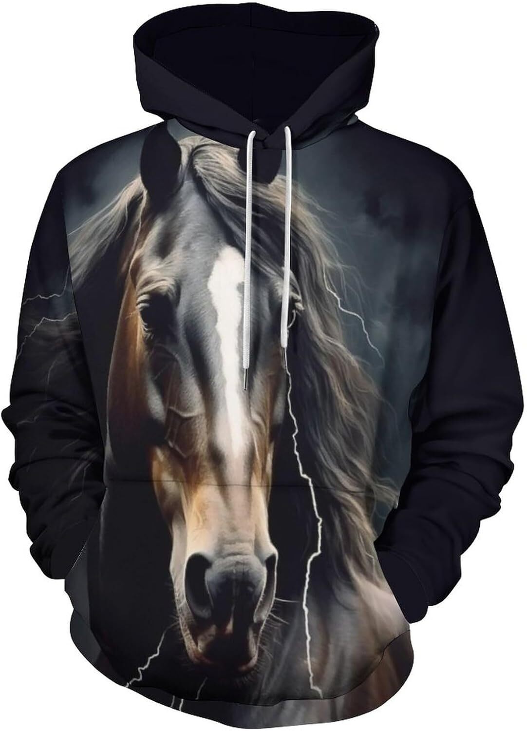 Hoodie for Mens Womens Funny Horse Hoodie Cute Horse Animal Lover Sweatshirt Hoodie Graphic Fashionable and Warm