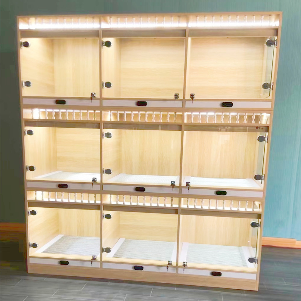 ODM&OEM Dog Cat Cage Villa Panoramic High Transparent Glass Front Dog display Cage House Cats Dogs Cabinet Separate Rooms