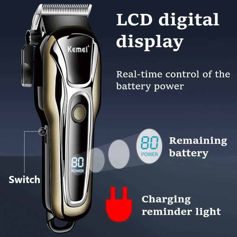Kemei Hair Clipper Electric Hair Trimmer for Men Electric Shaver Professional Mens Hair Cutting Machine Wireless Barber Trimmer XJ250624