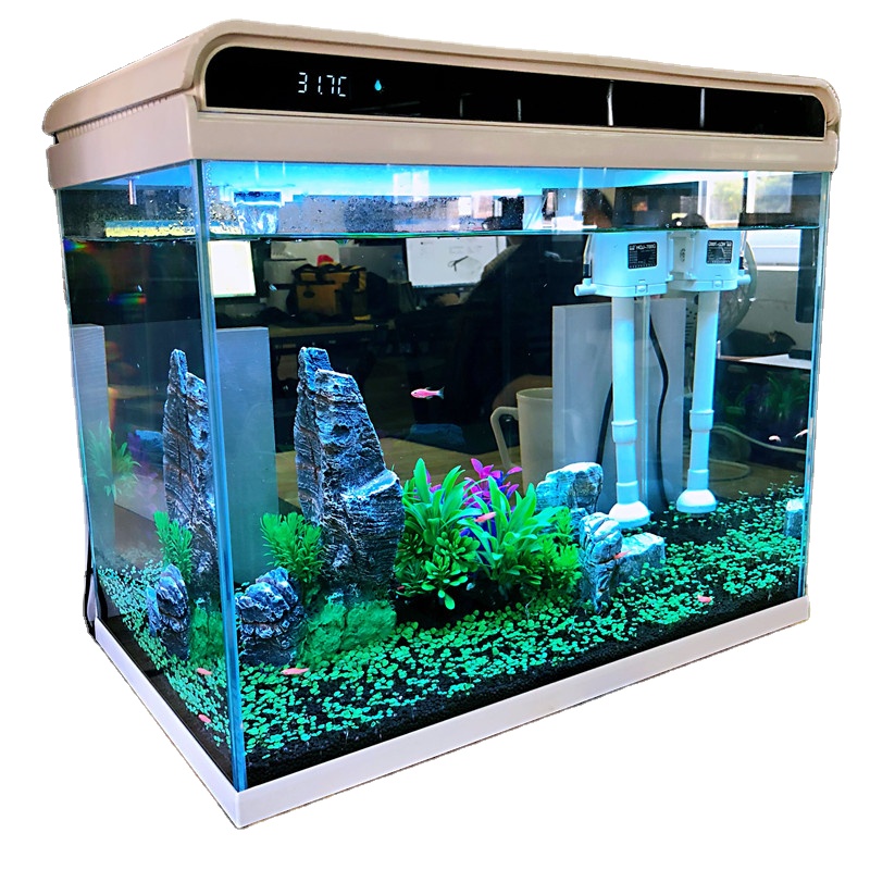 rectangle small acrylic fish tank glass Aquarium with fllter and LED lighting Jelly fish Aquarium fish tank with digital screen
