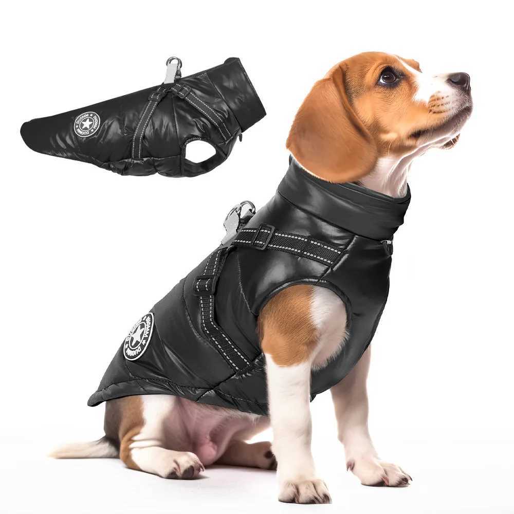 Dog jacket with seat belt winter warm dog clothing suitable for small and medium-sized dogs waterproof pet jacket Chihuahua French Bulldog clothing Y2