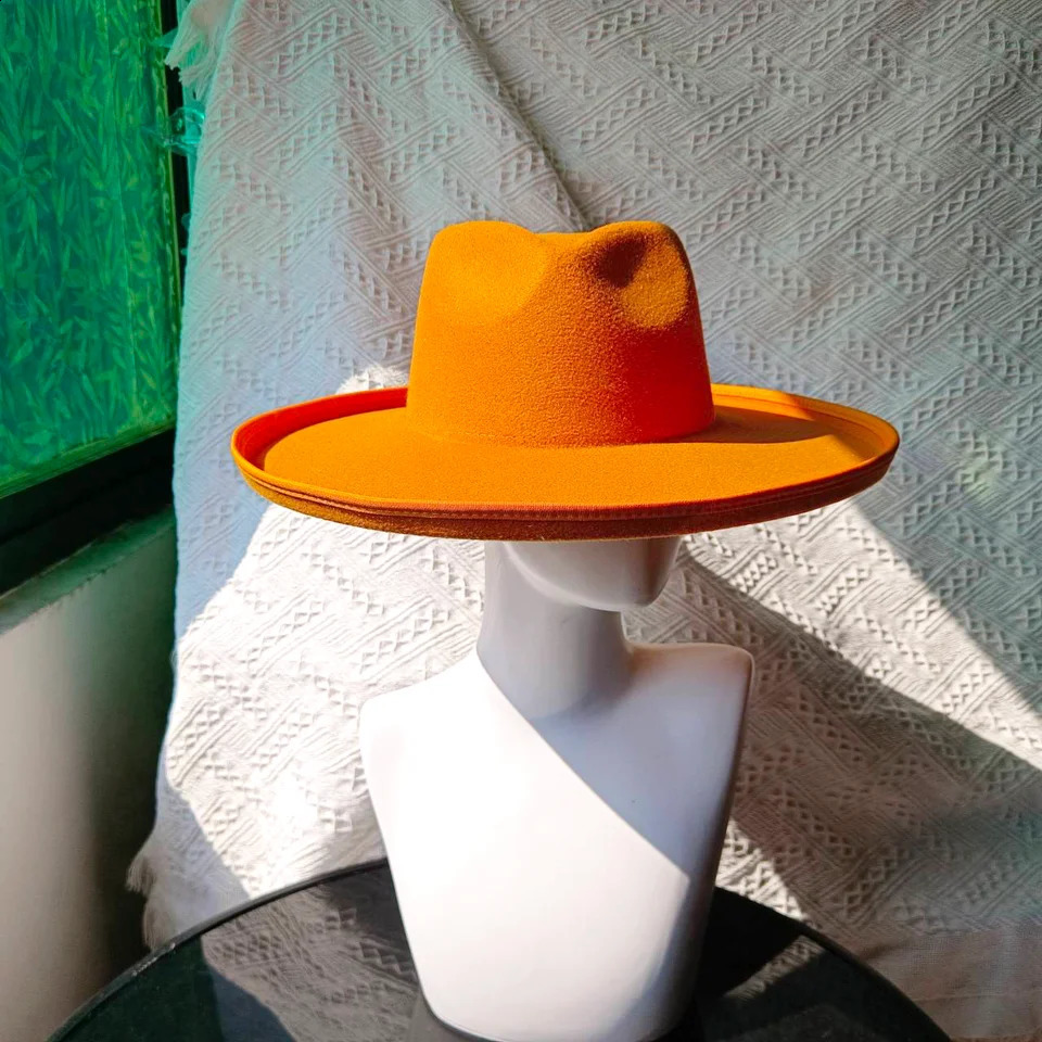 Fedora Womens Mens Hat Big brim Panama Jazz Hat Heart Top Classic Gentleman Hat sombrero hombre chapeau homme 241014