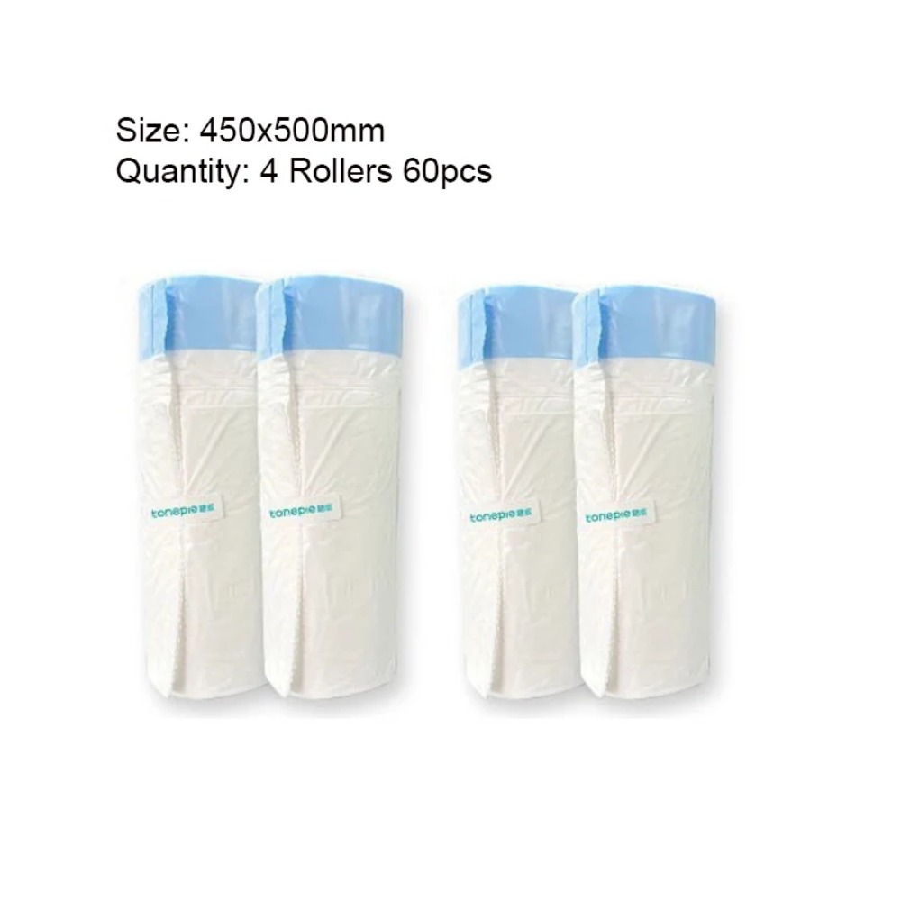 Rollers Pet Automatic Cat Litter Box Poop Bag Original Cat Litter Box Trash Bag 2/4 1 Roller 15 Pieces Bags TONEPIE Large Size