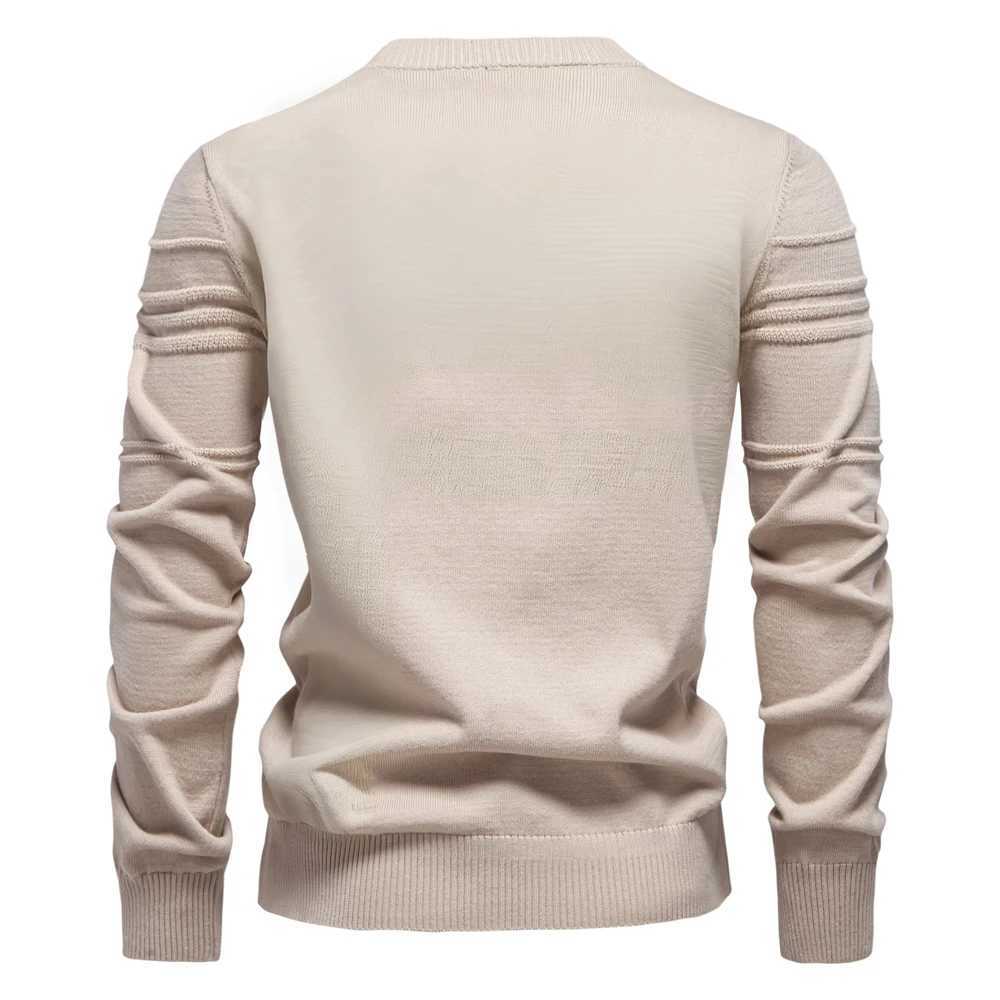 AIOPESON Mens Crewneck Pullover Sweater Knitted Cotton Stripped Quality Autumn Winter Warm Sweaters for Men LX241024