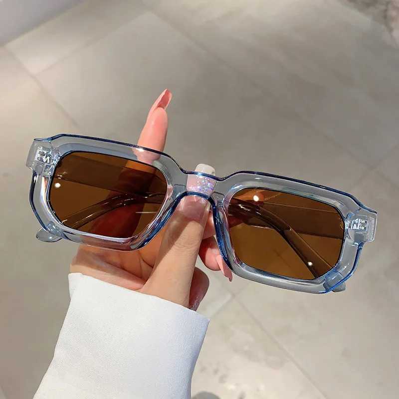 Mens Retro Rectangular Frame Sunglasses Fashion Retro Sunglasses Luxury Brand Design UV400 Sunshade Glasses Womens Glasses W241015