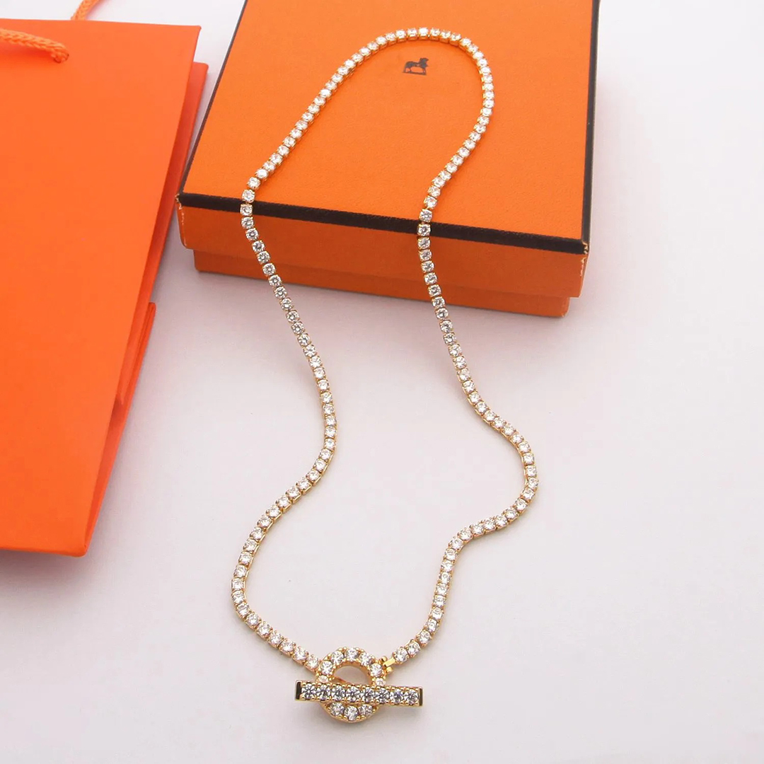 Necklaces designer necklaces luxury jewelry designer jewelry women diamonds metal chain thin letter pendant charm necklace lovely Valentines Day gift very nice