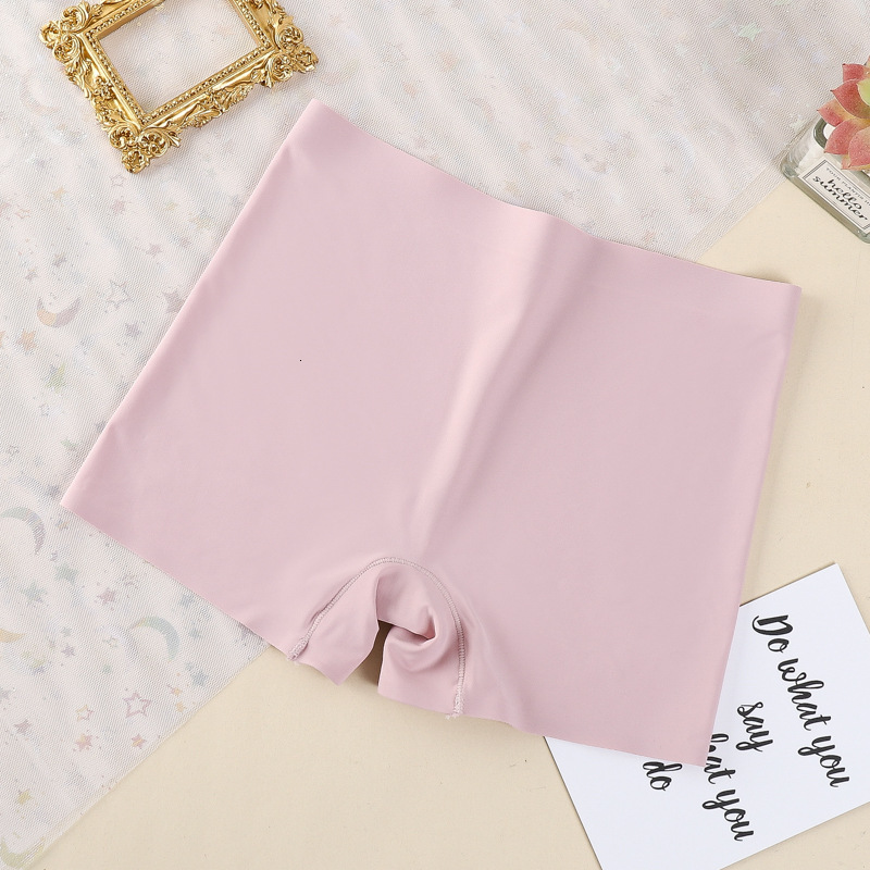 2025 new designer integrated ice silk seamless mid waist solid color cotton crotch breathable large trend size flat angle underwear women s anti glare