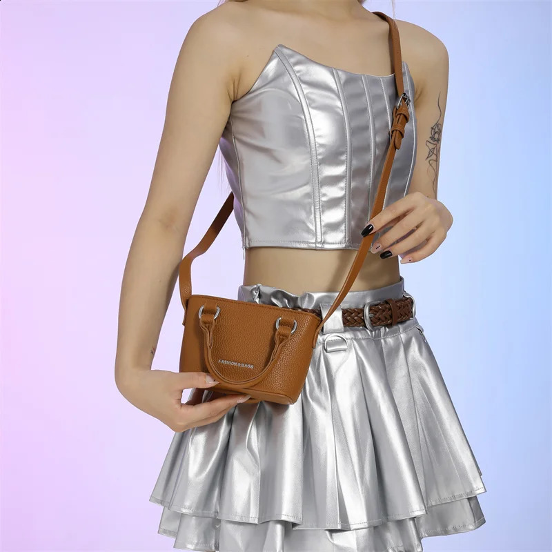 Women Bucket Bags Crossbody Ladies Pink Messenger Evening Clutch PU Leather Handbags Small Lipstick 241011ZY