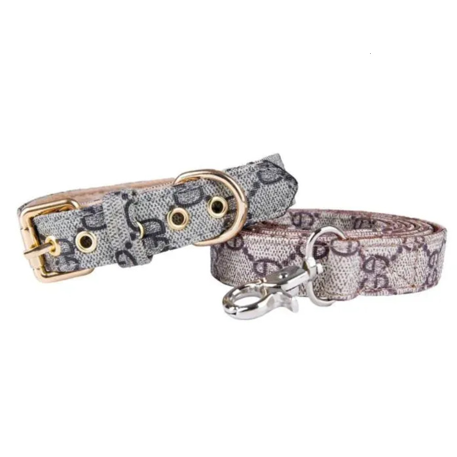Dog Collar Leashes Classic Presbyopia Designer Letters Pattern Print PU Leather Fashion Casual Adjustable Dogs Cats Neck Strap Cute Pet Supplies B 33d