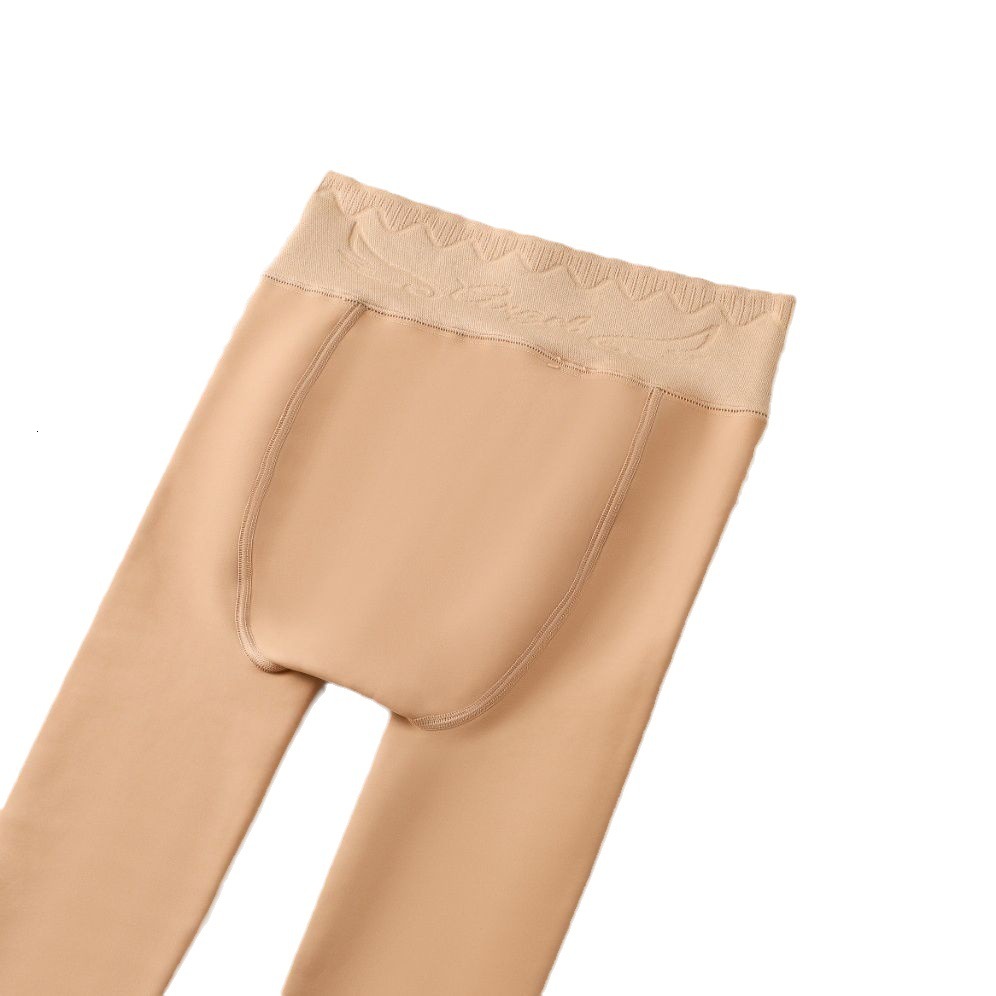2025 New Designer Autumn Winter Colors Naked Hip Lifting with Plush Thickened Natural Leather Tight Pants Pantyhose fashion Women s Bare Leg Artifact 