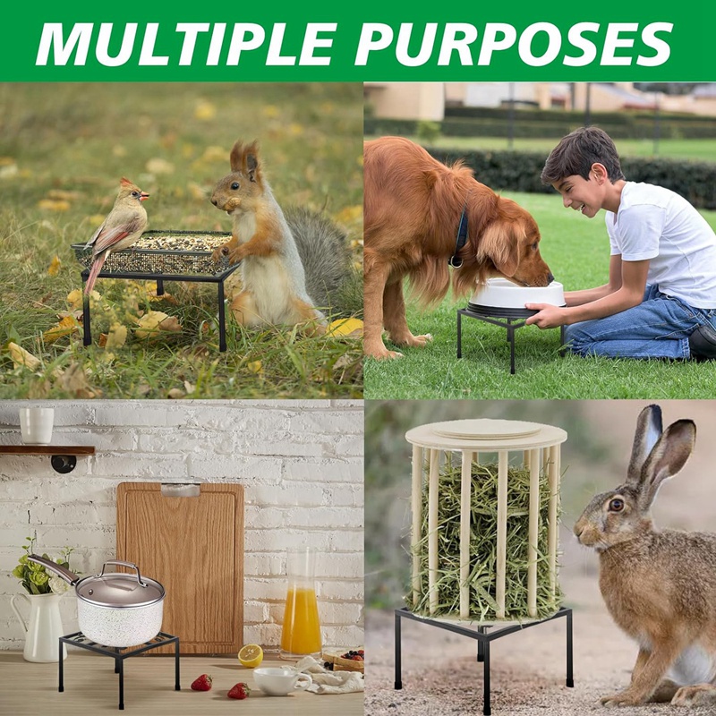 2 PCS Metal Stand For Chicken Feeder Waterer, Stand Holder With 4 Legs, Supports Rack For Buckets Barrels Square Easy To Use