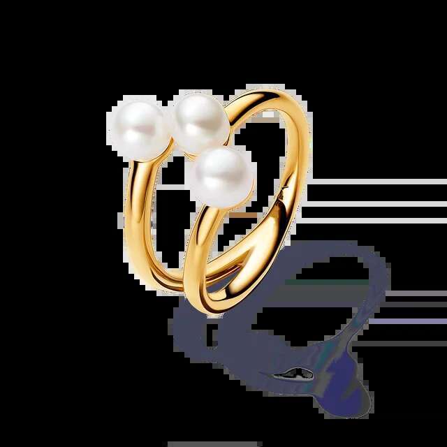 Women's 925 Silver Pearl Open Rings For Women Heart Wedding Irregular Ring With gold plated Fine Jewelry Gift 2024 New Designer Ring Gift Wholesa