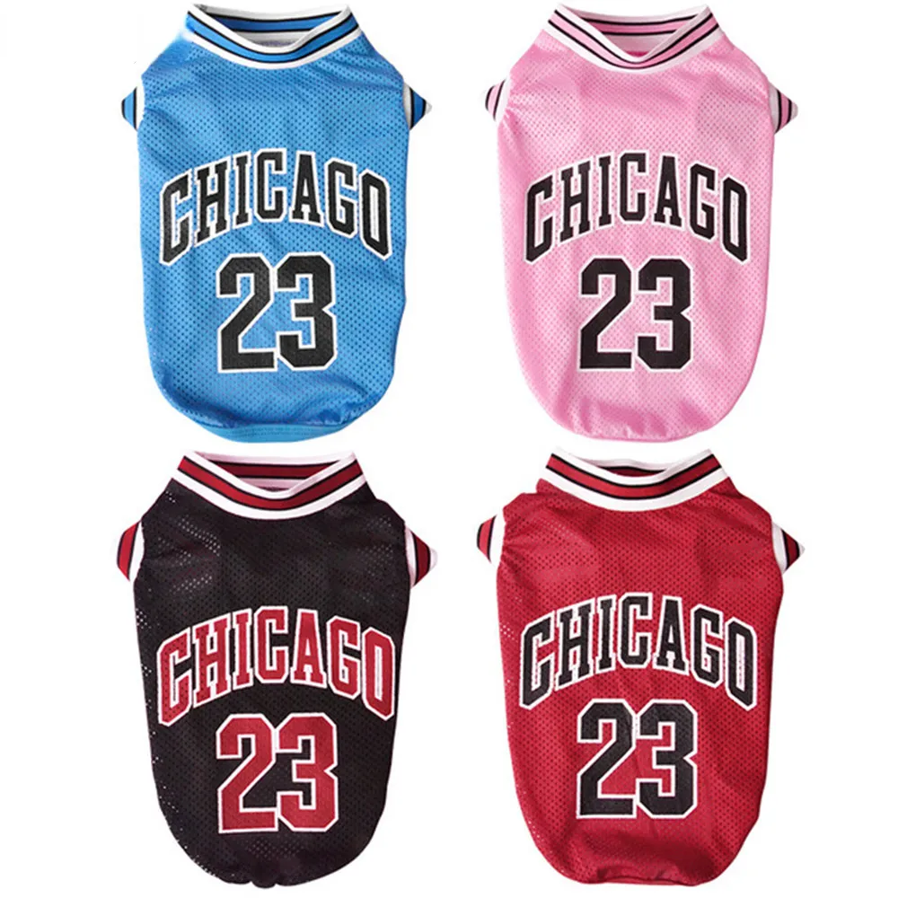 Mesh Breathable Dog Clothes Vest Schnauzer Teddy Sport Large Dog Pet Cat Shirts Jersey Basketball Clothing Puppy T-Shirts Summer