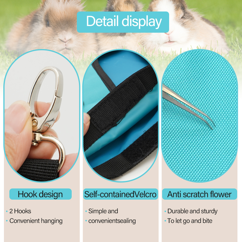 2Holes Hanging Hay Bag for Bunny Guinea Pigs Small Animal Feeder Rabbit Food Dispensers Bag Cage Accessories Pet Feeding Bag