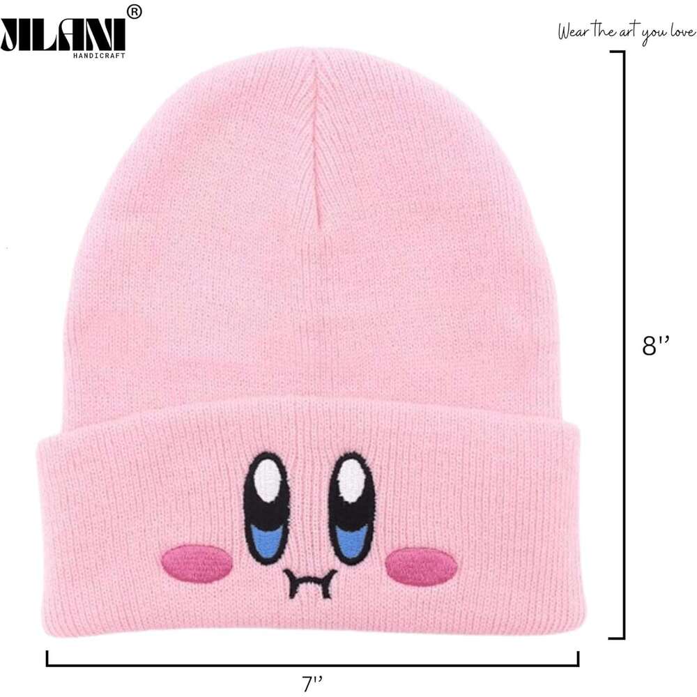 Knit Slouchy Face bonnet Adult Embroided beanie Hats Beanie Hat Accessories s Kawaii Cute Anime for Kid-by
