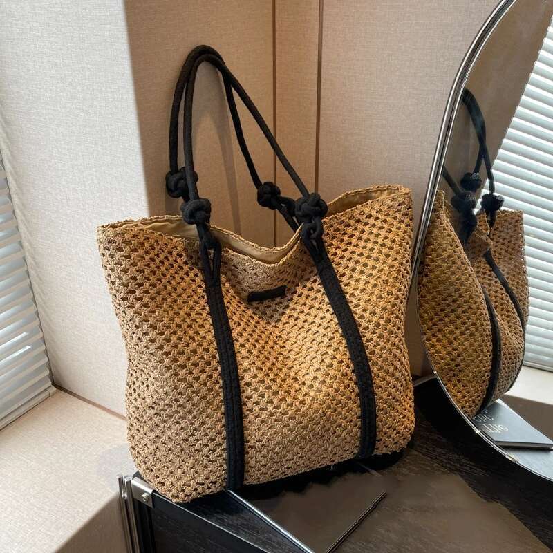 Ladies Straw Woven Elegant Handbag Women Holiday Beach Bag Casual Shopper Tote Top-Handle Fashion Underarm Shoulder Bags s fa66 4