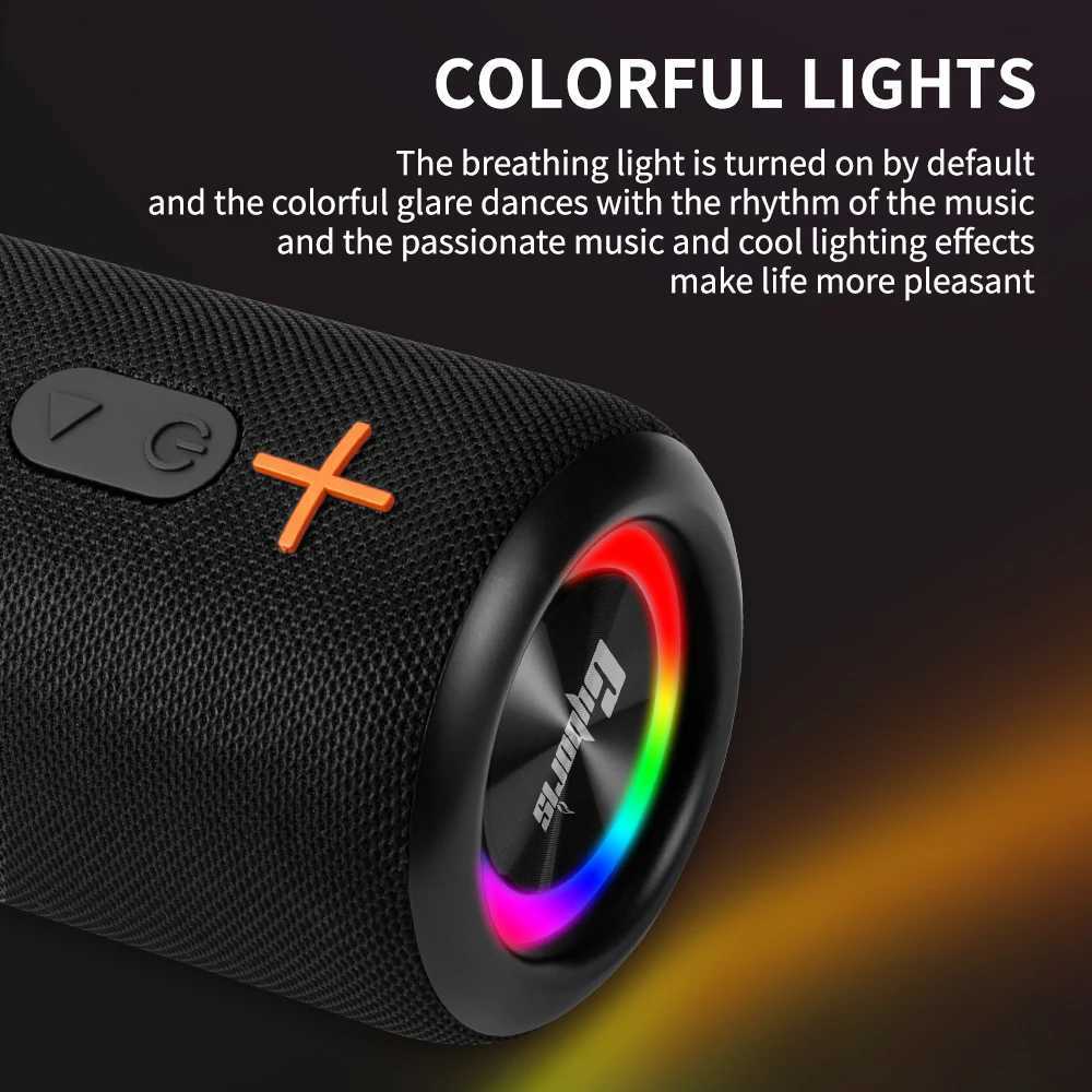 Cyboris S10 Removable Bluetooth Speaker 3D Stereo Bass Portable Speaker IPX6 Waterproof Suitable TWS Suspension Box Color Light CL241015