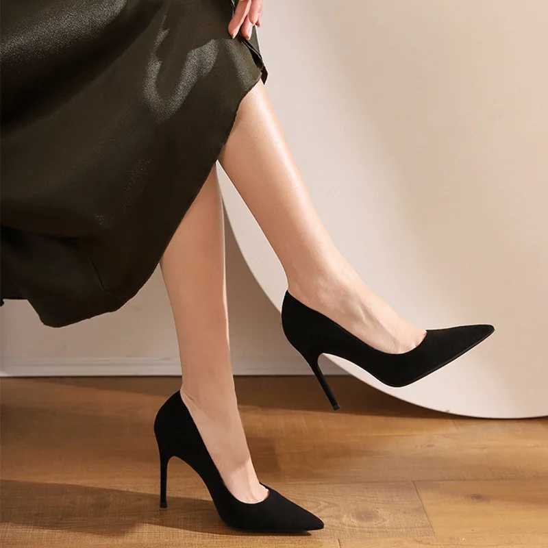 Womens Pump New High Heels Stiletto Pump Single Shoes Womens Office Shoes Womens Black Spot Toes Sexy Party Shoes Y241014