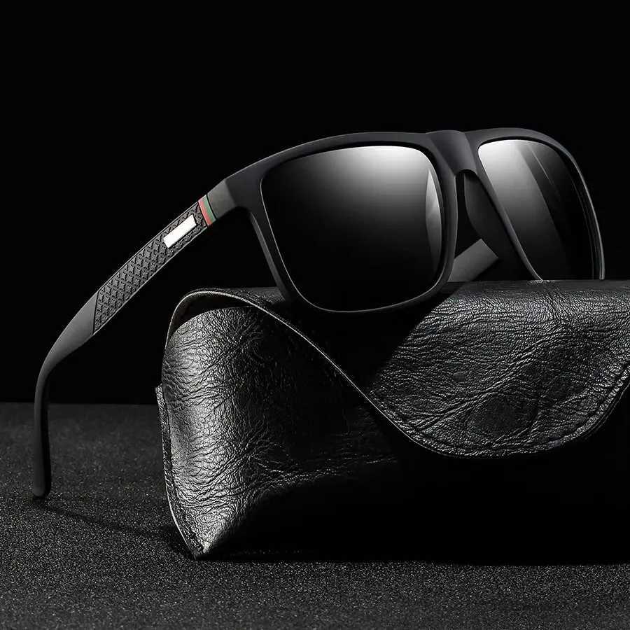 Fashionable retro square polarized sunglasses for men and women luxury brand designers for men sunglasses for driving fishing UV400 glasses for men W2