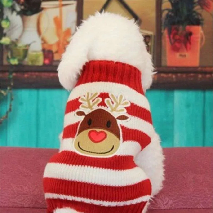 Pets Reindeer Warm Cute Cartoon For Costume Christmas Sweater Puppy And Cat Jumper Knitwears Winter Dog Clothes 285
