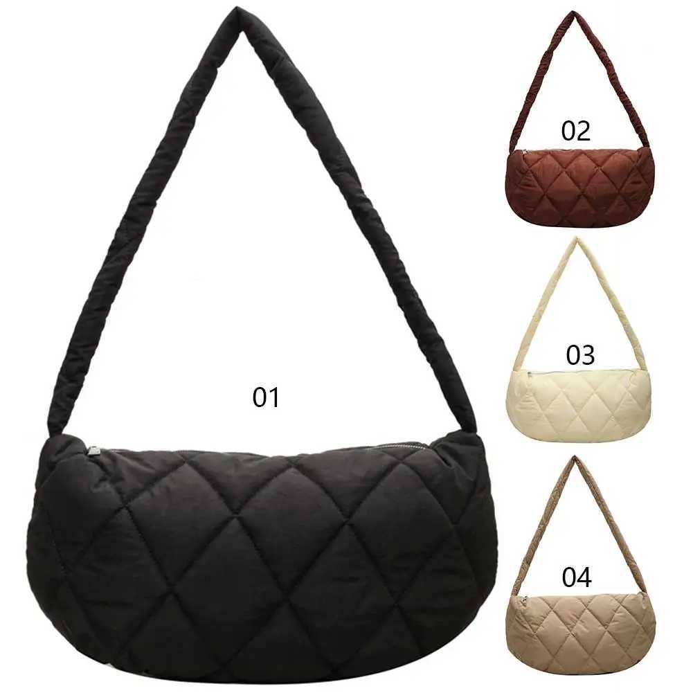 Puffer Crossbody Bag Nylon Padded Shoulder for Ladies with Interior Pocket Handbag Quilted Hobo Shopping Travel 241015