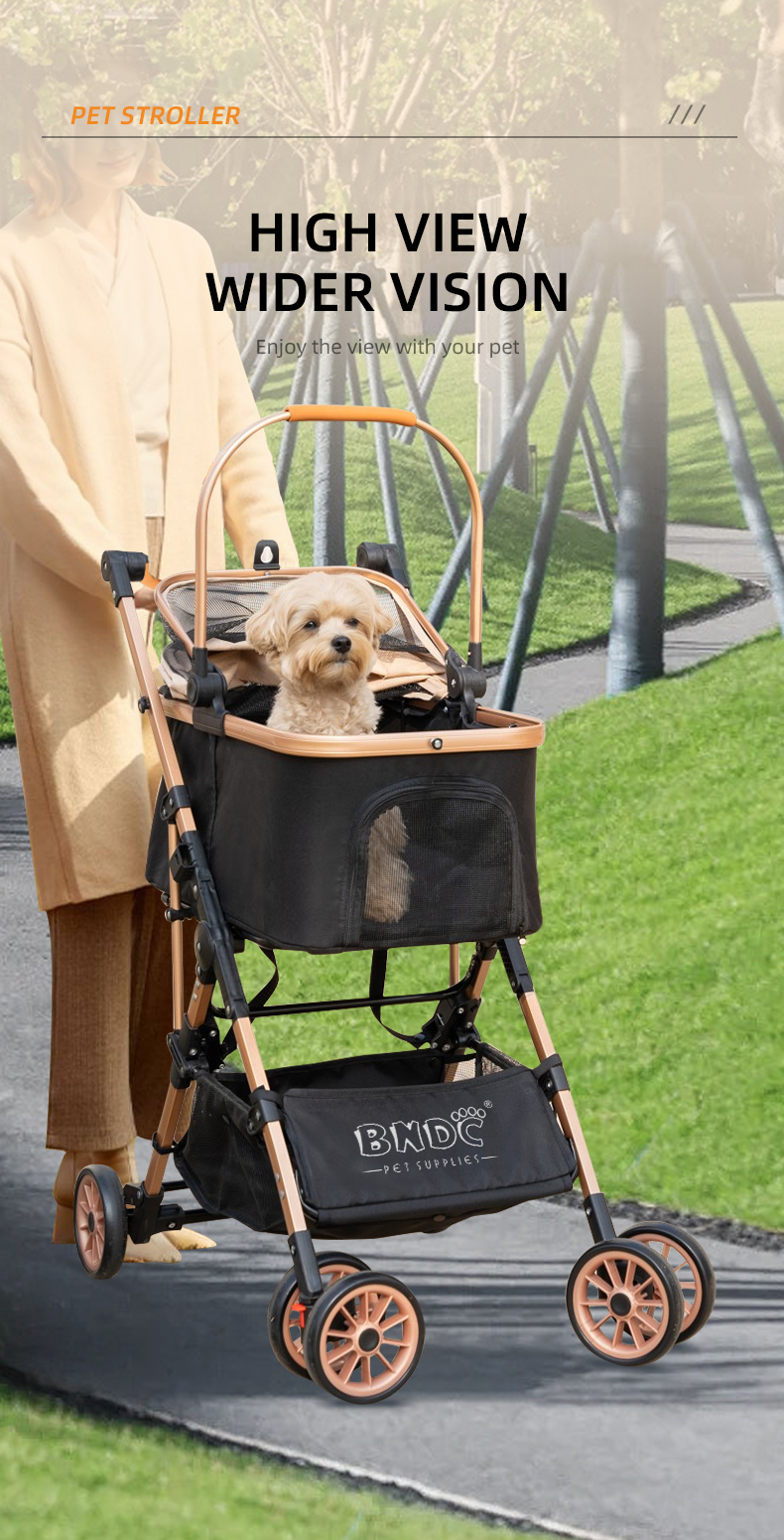 Luxury 4 wheel small pet stroller for cat/pet fold travel stroller small dog for pet travel /wholesale dog stroller pet carrier