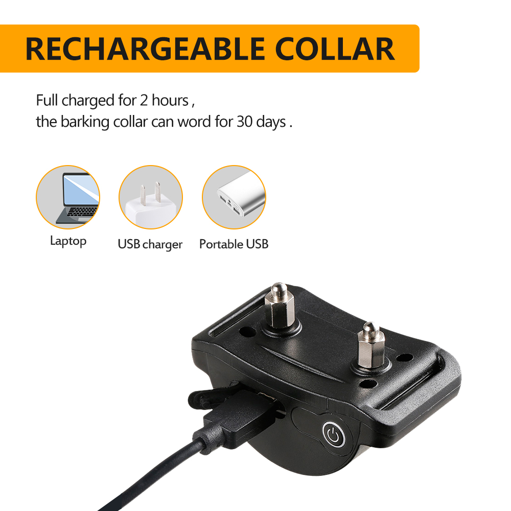 Vibration Static Shock Anti Barking Collar device 2020 Anti Bark Collar Anti-Bark Dog Antibark Collar Rechargeable