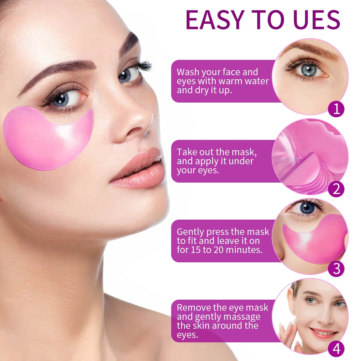 60PCS IREV Retinol Eye Mask Patch 24K Gold Hyaluronic Acid Eye Mask Skin Lighten Korean Skincare Products 250327