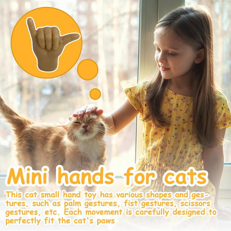 Small Finger Hands Fake Hand Toy For Cats And Dog Toy Fake Small Finger Hand Fake Hand Toy Silicone Funny Cat Petting Tool