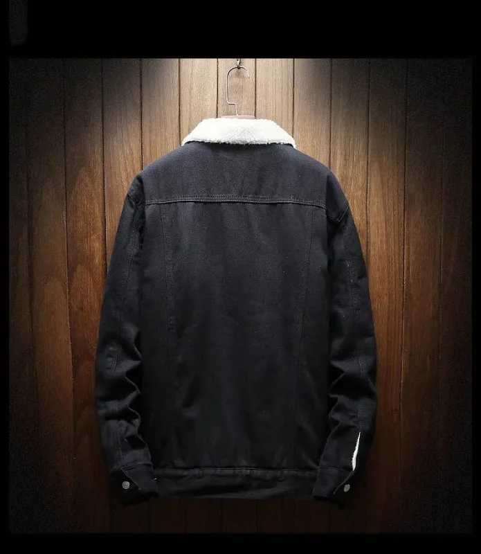 Men Winter Jean Jackets Outerwear Warm Denim Coats New Men Large Size Wool Liner Thicker Winter Denim Jackets Plus Size XS-6XLX241015 - view 5