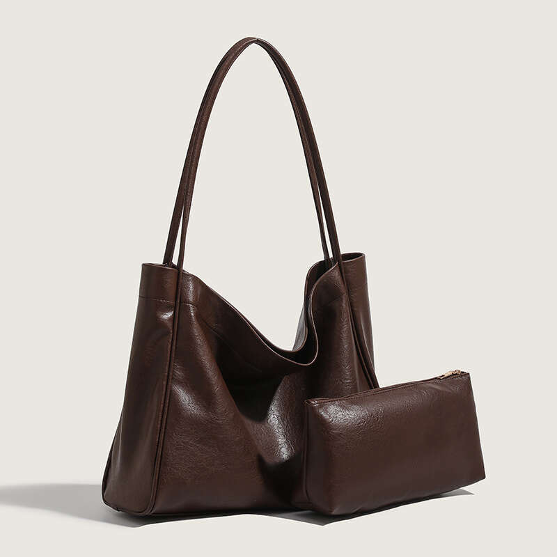 Versatile Retro Tote Commuting Shopping Shoulder Women High Quality Casual Soft Leather Handbag Fashion Traveg Bag