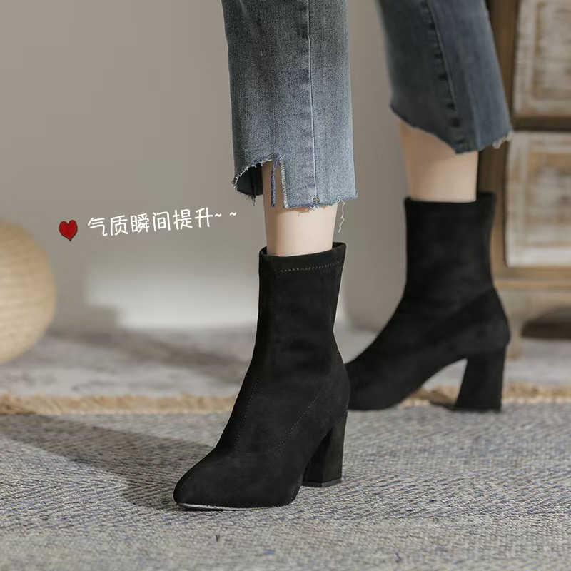 Designer Famous Short Tube Zipper Open Singer Booties Mujer Square Toe Cozy Ck Snow Boots For Women