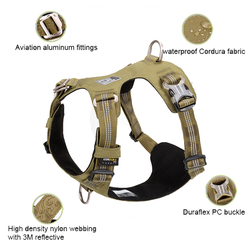 Winhyepet Dog Harness Outdoor 3M Reflective Front Back Slip Collar Breathable Vest Traveling Fashion Dog Clothes for Walking