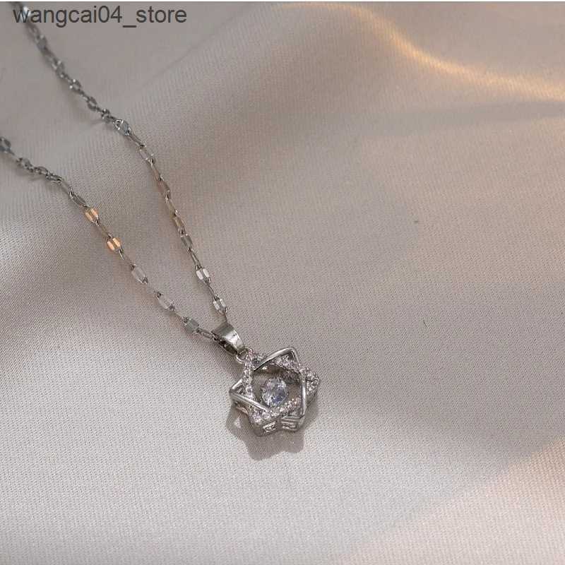 Pendant Necklaces Je Magen Star of David Sterling Necklace Women Moved Crystal Israel Judaica Hebrew Jewelry Stainless Steel Hanukkah Pendants L240910 - view 5