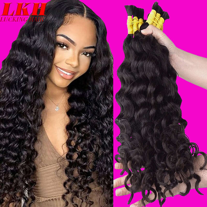 Natural Loose Deep Wave Raw Vieamese For Braiding 100% Unprocessed Human Hair Bulk Extensions Bundles