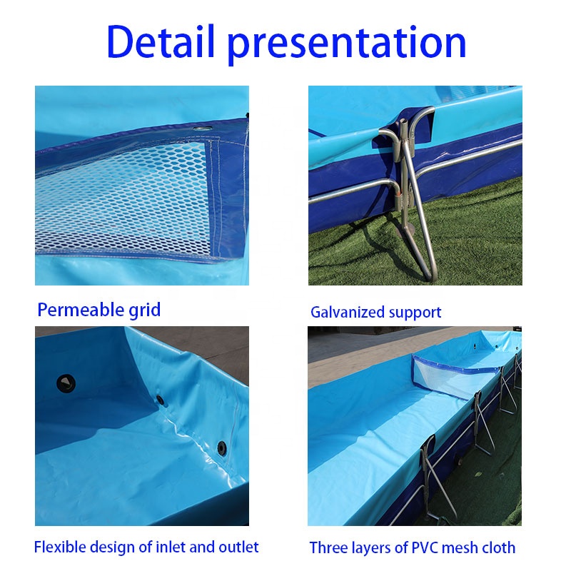 Custom PVC fish farming tanks aquaculture large fish ponds shrimp ponds