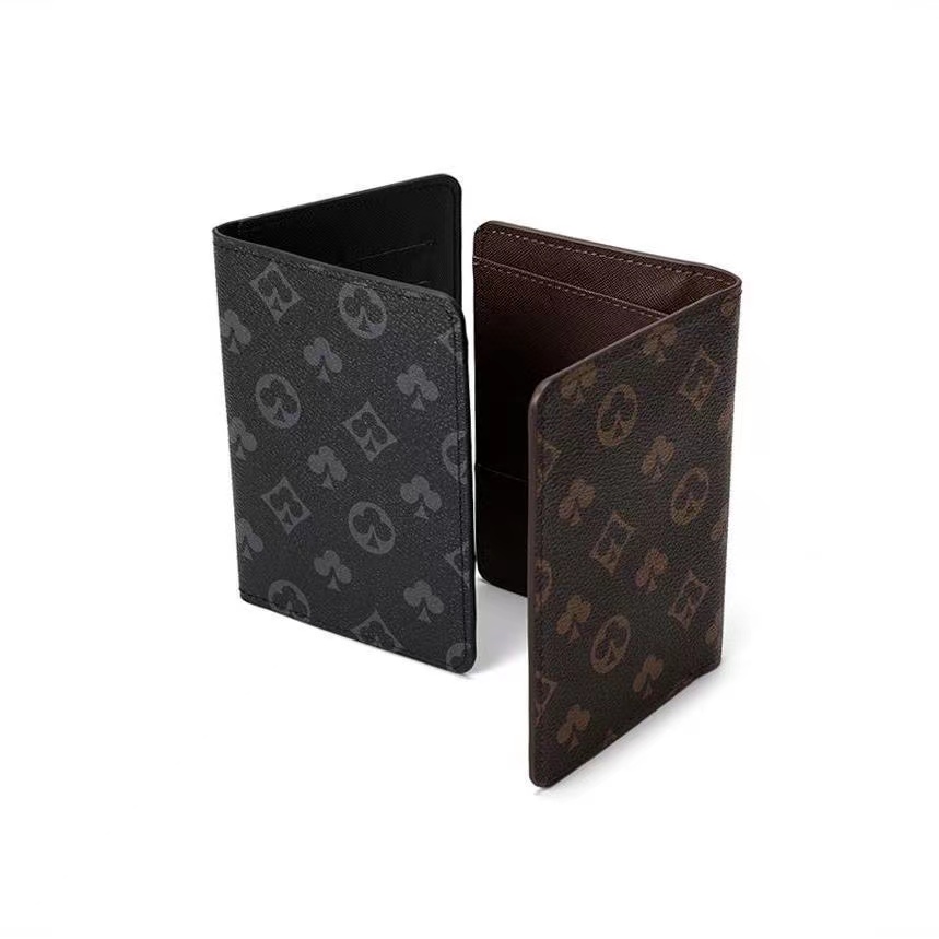 Wallets Holders Passport booklet women Brown flowers wallets leather passport cover brand credt card holder men business wallet carteira masculina With box