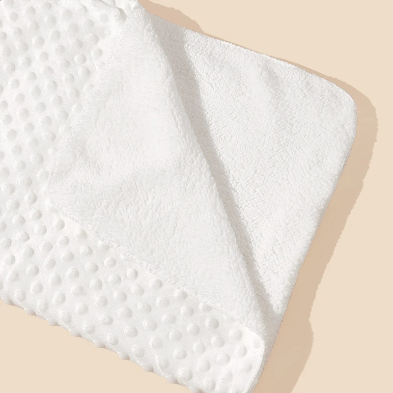 Minky Solid Color Crystal Velvet Bean Blanket Double Layer Super Soft Kids Swaddle Quilt 241014c