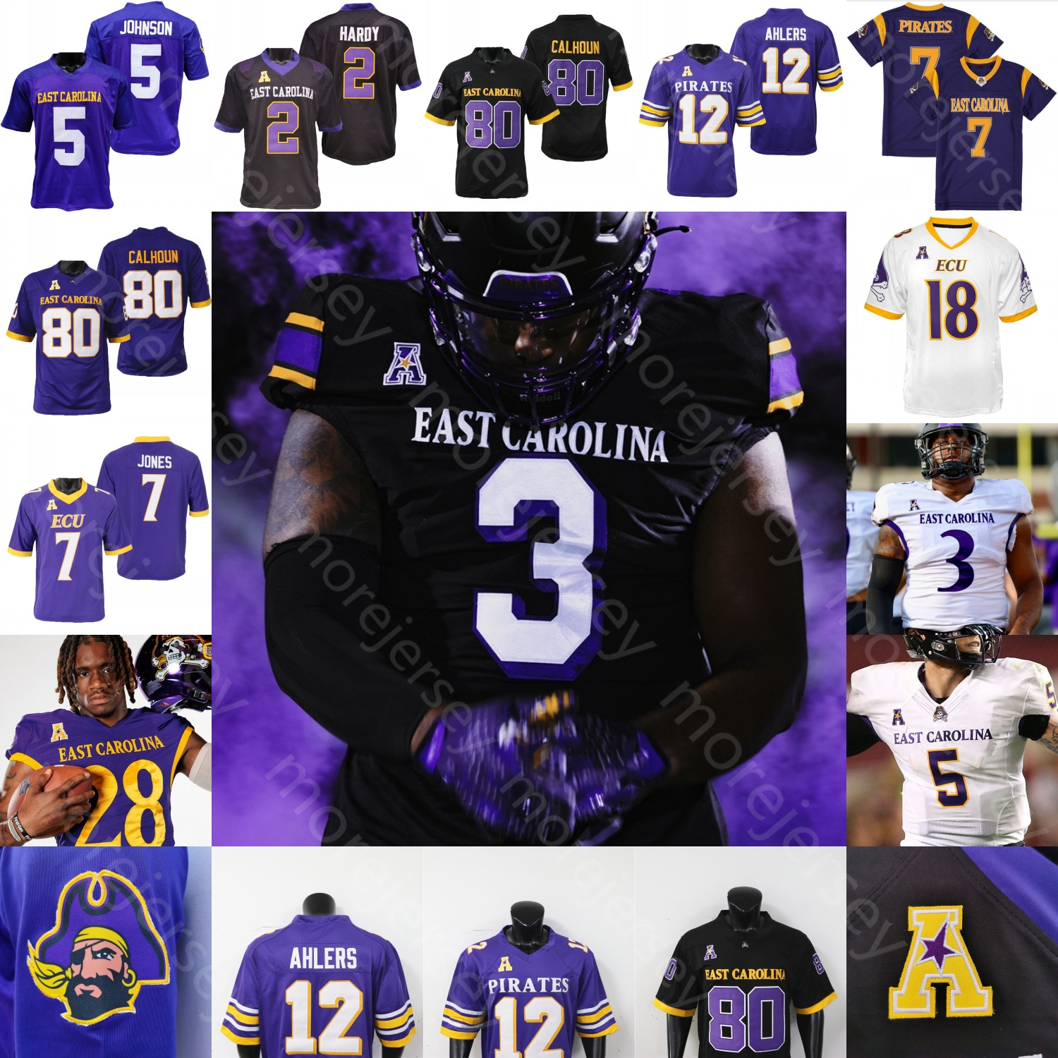 East Carolina Pirates ECU Football Jersey College Jake Garcia Rahjai Harris Elijah Morris Anthony Smith Wright Jr. Gavin Gibson Bond Sowell Revel Jr. Jones Mitchell