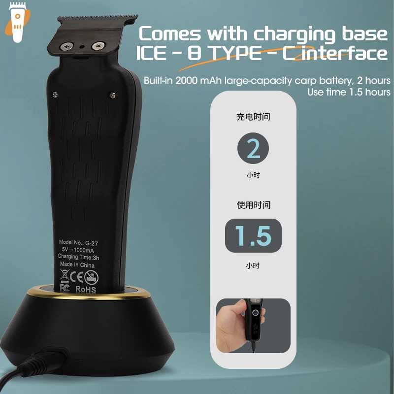 RESUXI G-27 9500 RPM Hair Trimmer New High-power High-speed Hair Clipper DLC Coated Blade Electric Push Trimmer for Barber MenXJ241015