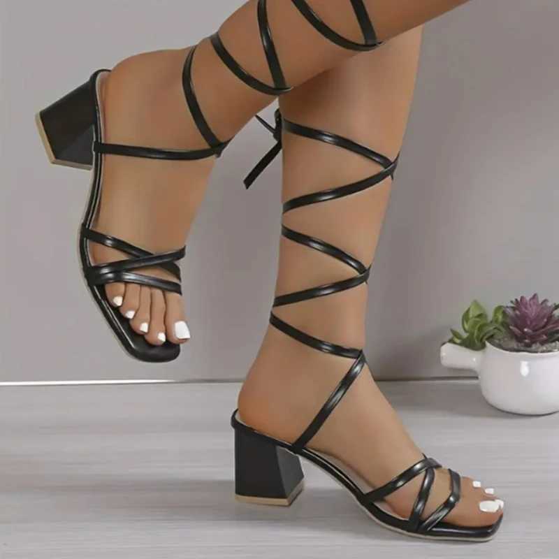 Roman high-heeled sandals womens designer sexy shoes summer new pump 2024 walking beach slider dress fashionable Zaptos Mujer Y241014