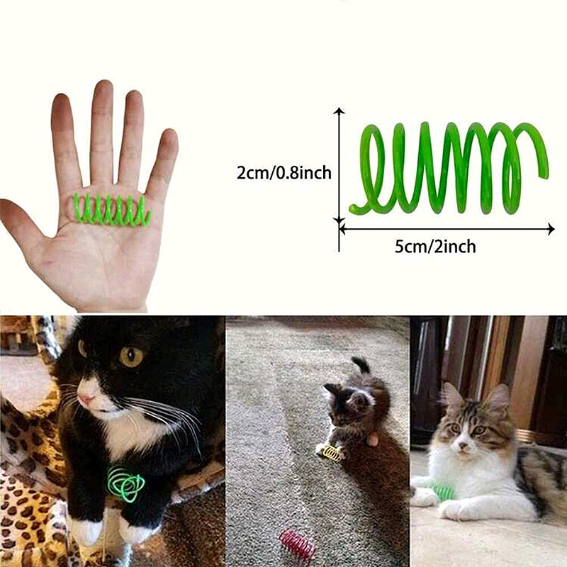4/8/20/50Pcs Cat Springs Toys Kitten Coil Spiral Spring Colorful Springs Pet Interactive Gauge Spring Toy Cat Pet Toy Products