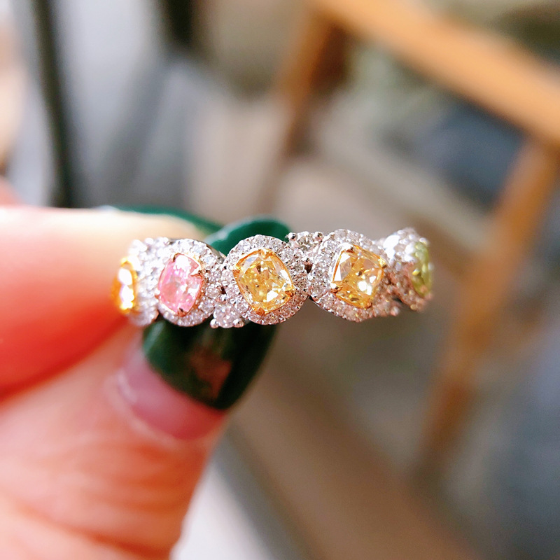 Free shipping designer for women moissanite ring colorful stone cz zircon dia rings jewelry gift wholesale size open ustable Free shipping